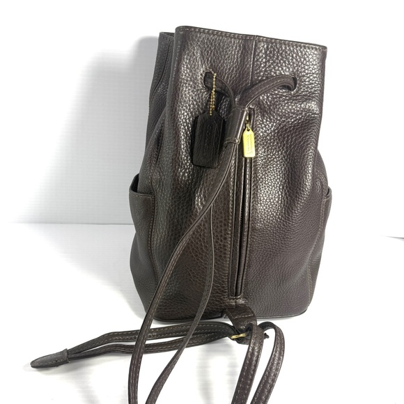 Coach Brown Pebble Leather Backpack